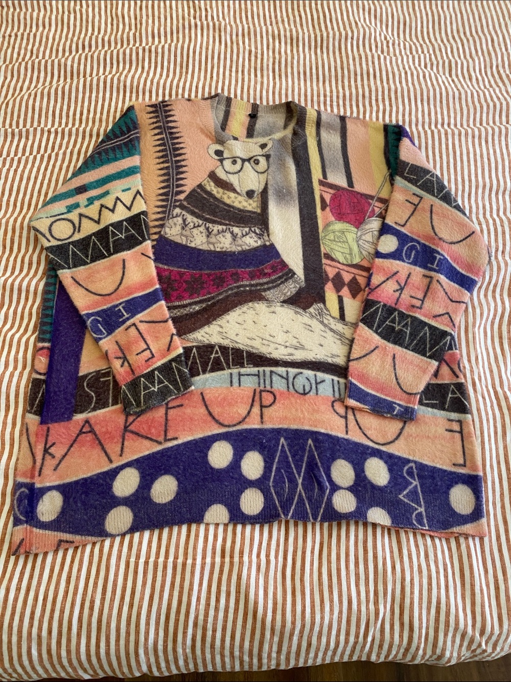 Polar Bear Multicolor Graphic Crewneck Sweater